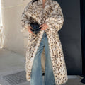 dalmatian faux fur coat shawl collar long outerwear for women Alicefurs