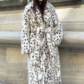 dalmatian fur coat belted leopard print overcoat for women Alicefurs