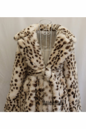 dalmatian fur coat brownish belted long overcoat for women 1 Alicefurs