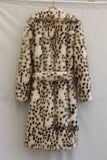 Dalmatian Fur Coat Brownish Belted Long Overcoat for Women