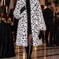 Dalmatian Faux Fur Coat Winter Long Outerwear for Women