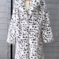 dalmatian fur coat winter long outerwear for women in white Alicefurs