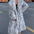 dalmatian fur dress coat winter snow leopard overcoat for women Alicefurs