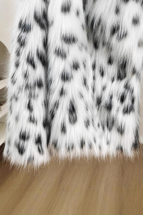 Dalmatian Fur Jacket Snow Leopard Short Coat for Women