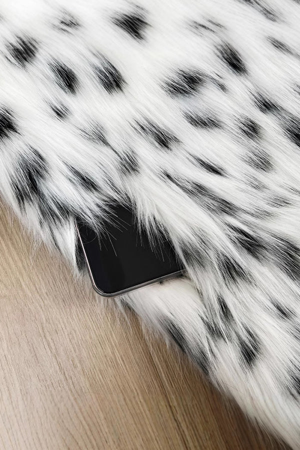 Dalmatian Fur Jacket Snow Leopard Short Coat for Women