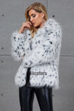 Dalmatian Fur Jacket Winter Fluffy Short Outerwear for Women