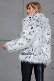 Dalmatian Fur Jacket Winter Fluffy Short Outerwear for Women