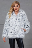 Dalmatian Fur Jacket Winter Fluffy Short Outerwear for Women