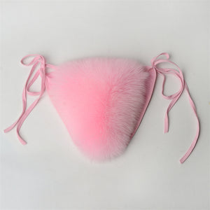 faux fur bikinis fuzzy swimwear for women in pink 2 Alicefurs