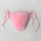 Faux Fur Bikinis Fuzzy Swimwear for Women