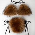 faux fur bikinis in one size in brown Alicefurs