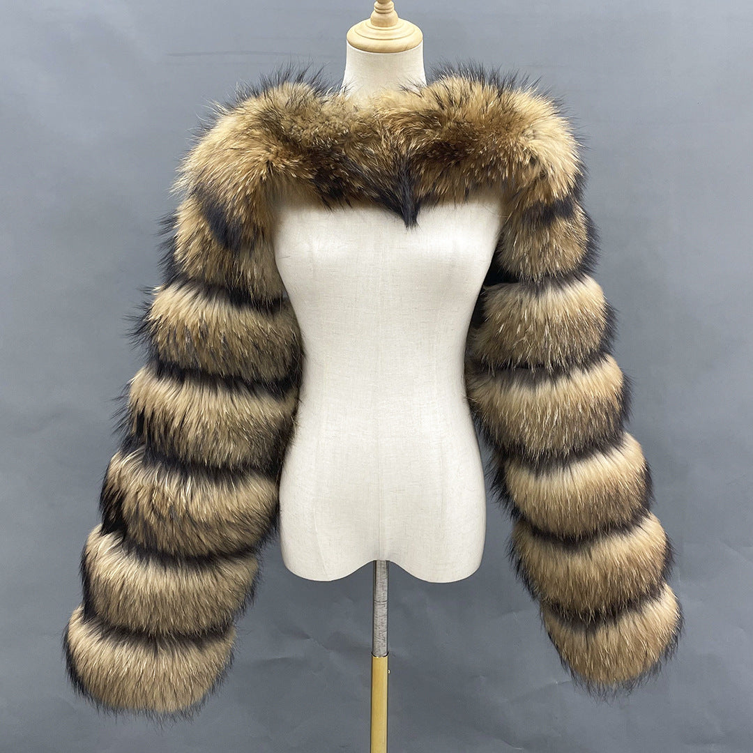 Faux Fur Bolero Jacket Fluffy Long Sleeves for Women