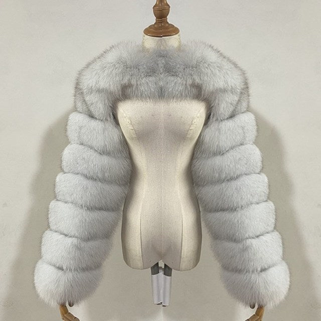Faux Fur Bolero Jacket Fluffy Long Sleeves for Women