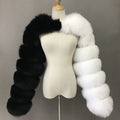 faux fur bolero long sleeves fluffy shrug for women in black and white Alicefurs