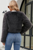 Faux Fur Bolero Winter Long Sleeves Cropped Fluffy Jacket