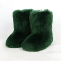 faux fur boots for women in dark green 1 Alicefurs
