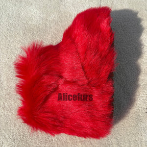 faux fur boots winter warm fluffy boots for toddlers and little girls in red 2 Alicefurs