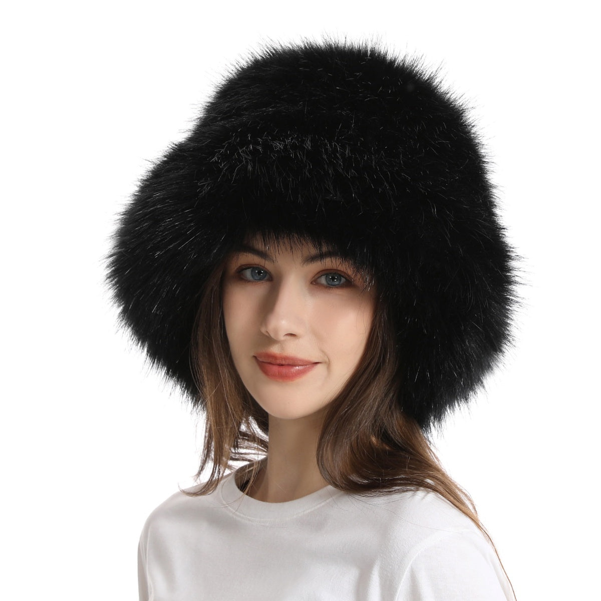 Faux Fur Bucket Hat for Women