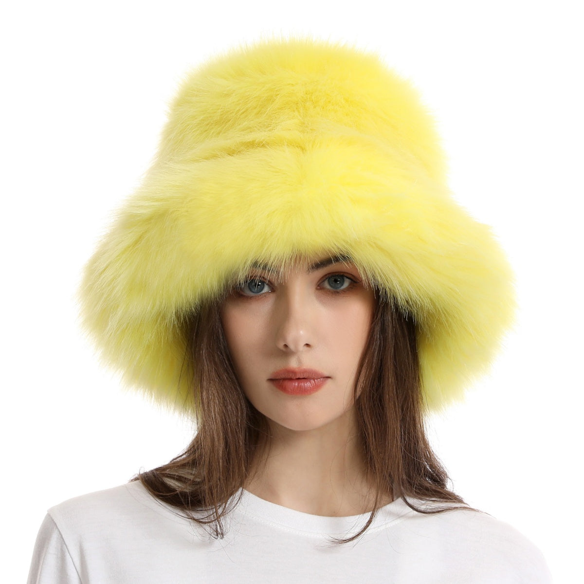 Faux Fur Bucket Hat for Women