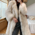 faux fur coat winter fluffy overcoat for women in blackish white 8 Alicefurs