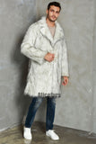 Faux Fur Coat Winter Long Fluffy Overcoat for Men