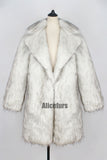 Faux Fur Coat Winter Long Fluffy Overcoat for Men