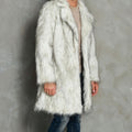 faux fur coat winter long fluffy overcoat for men in white Alicefurs
