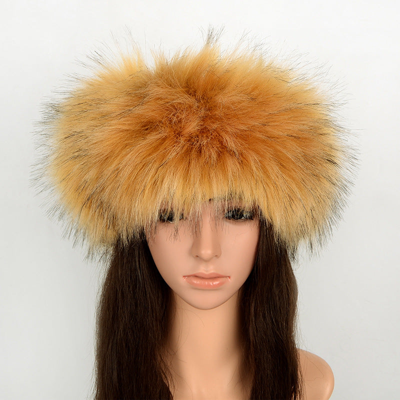 Faux Fur Headband Winter Fluffy Hat for Women