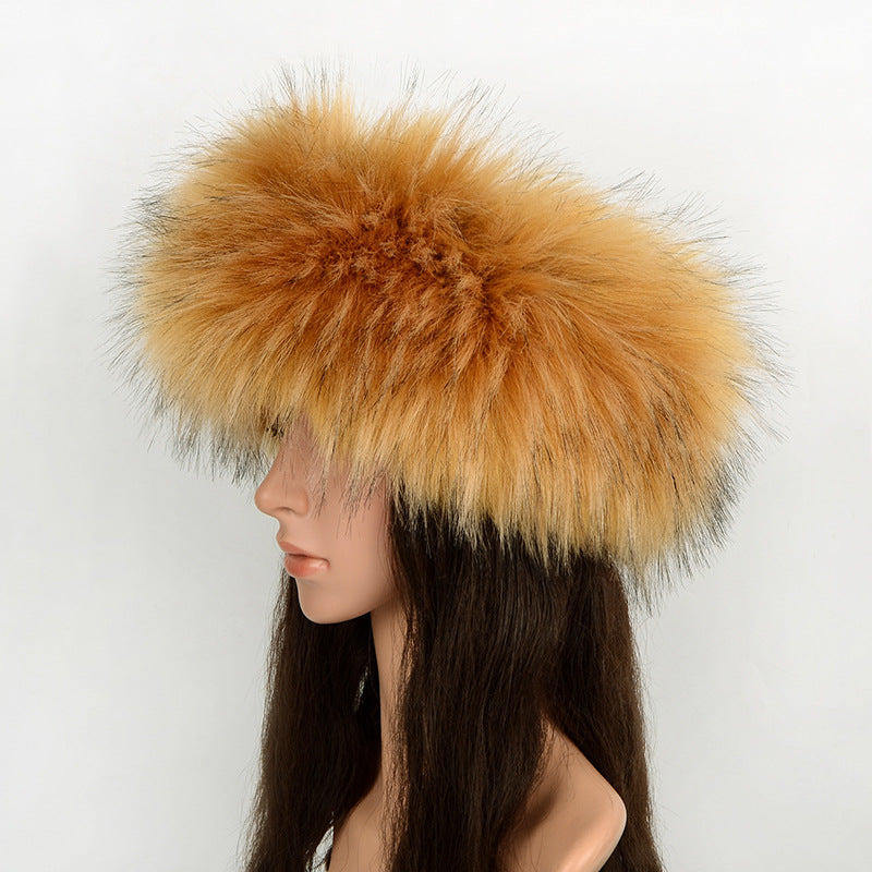 Faux Fur Headband Winter Fluffy Hat for Women