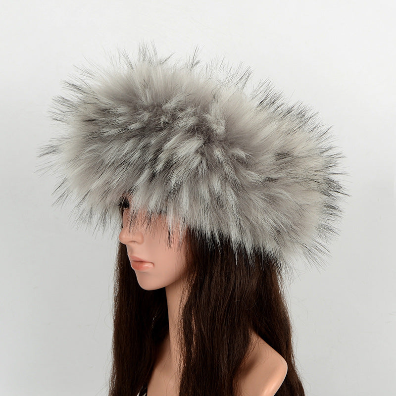 Faux Fur Headband Winter Fluffy Hat for Women