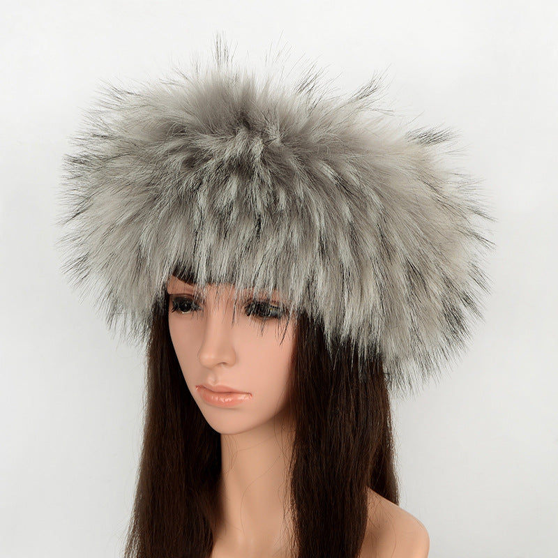 Faux Fur Headband Winter Fluffy Hat for Women
