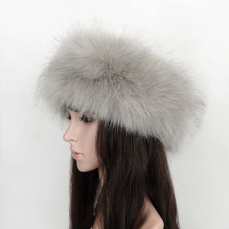 Faux Fur Headband Winter Fluffy Hat for Women