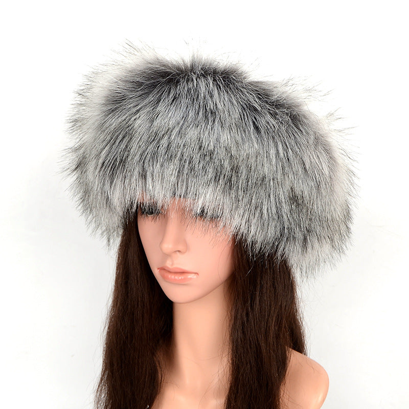 Faux Fur Headband Winter Fluffy Hat for Women