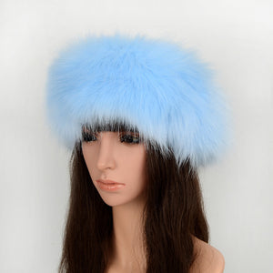 faux fur headband winter fluffy hat for women in sky blue_100703ca dfe4 4e7e 90df 0b68bc752c26 Alicefurs