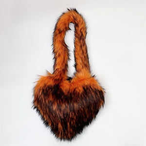 faux fur heart bag large fluffy tote purse for women in orange_19c93b1a 272d 4ed3 9d1d fc7933ada3b4 Alicefurs