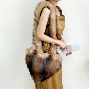 faux fur heart bag large fluffy tote purse for women in vintage brown 1_53bd025a 6263 40cf ab18 91709a1f466b Alicefurs