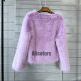 Faux Fur Jacket Casual Short Fuzzy Overcoat for Women