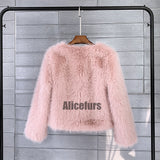 Faux Fur Jacket Casual Short Fuzzy Overcoat for Women