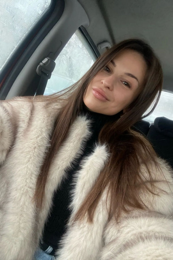 Faux Fur Jacket Winter Cropped Furry Overcoat for Women