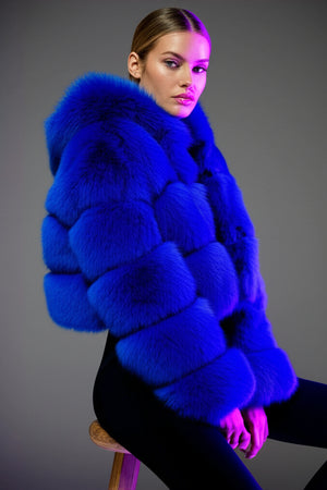 faux fur jacket winter fluffy cropped coat for women in royal blue 6 Alicefurs