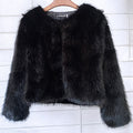 faux fur jacket winter short fluffy outerwear for women in black 3 Alicefurs