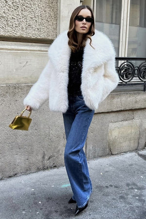 faux fur jacket with shawl collar winter short outwear for women in white 2_8b3dc76b 98d9 4a58 9cc2 ed6bc3c8307a Alicefurs