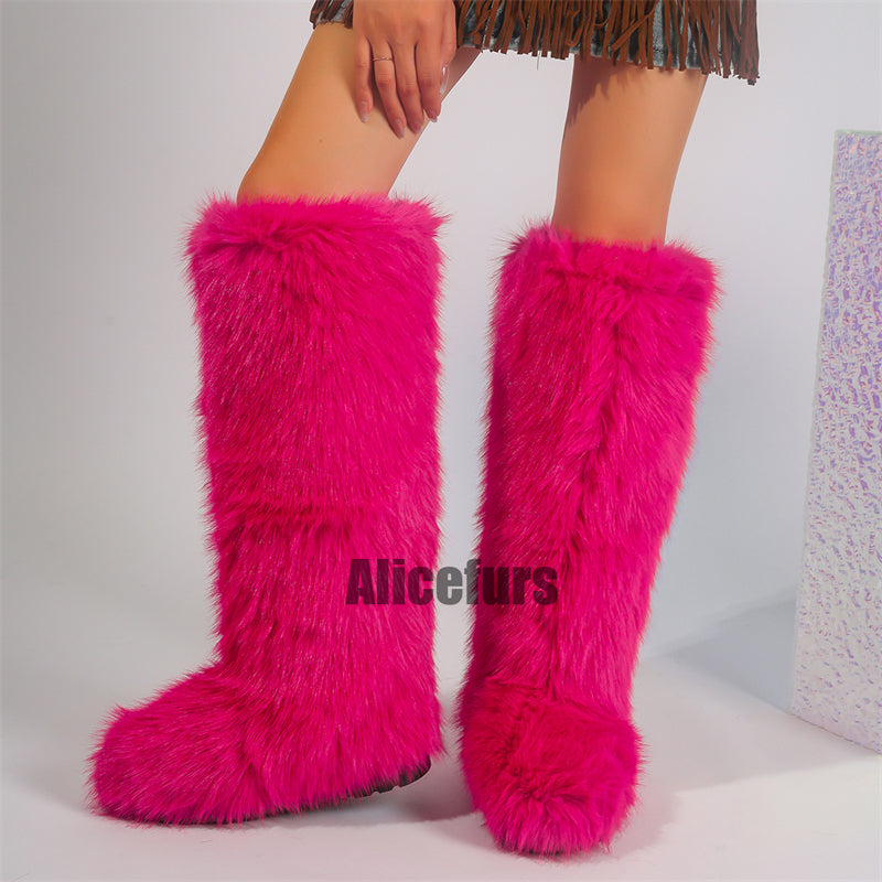 Botas altas hasta la rodilla de piel sintética para mujer