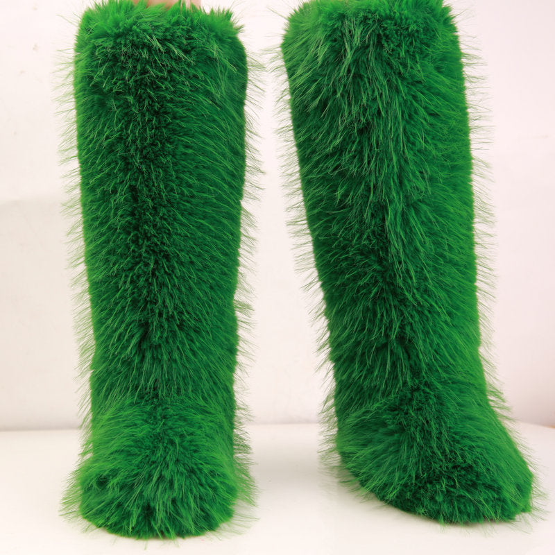Botas altas hasta la rodilla de piel sintética para mujer