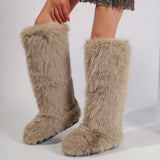 Faux Fur Knee High Boots for Women