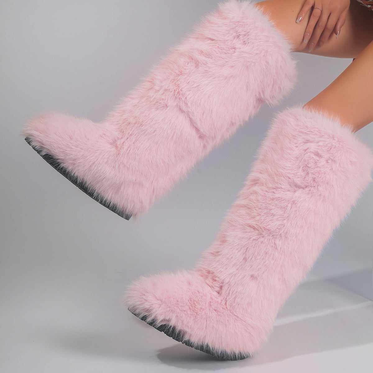 Faux Fur Knee High Boots for Women