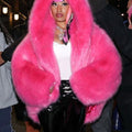faux fur oversized jacket hooded short fluffy coat for women in hot pink Alicefurs