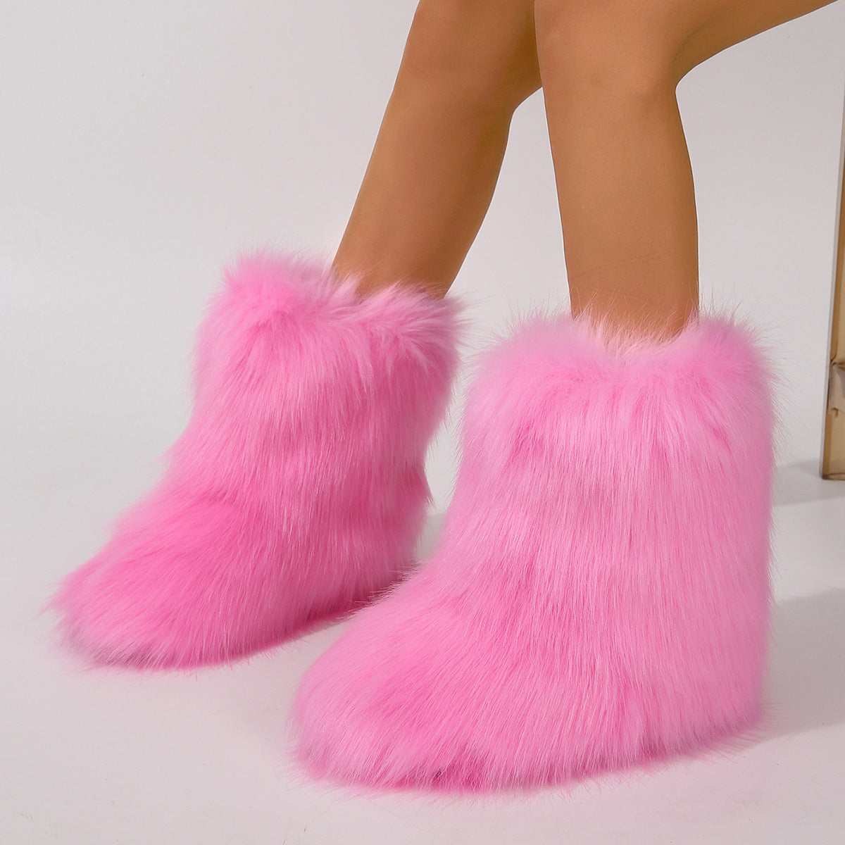Botas de nieve de piel sintética para mujer