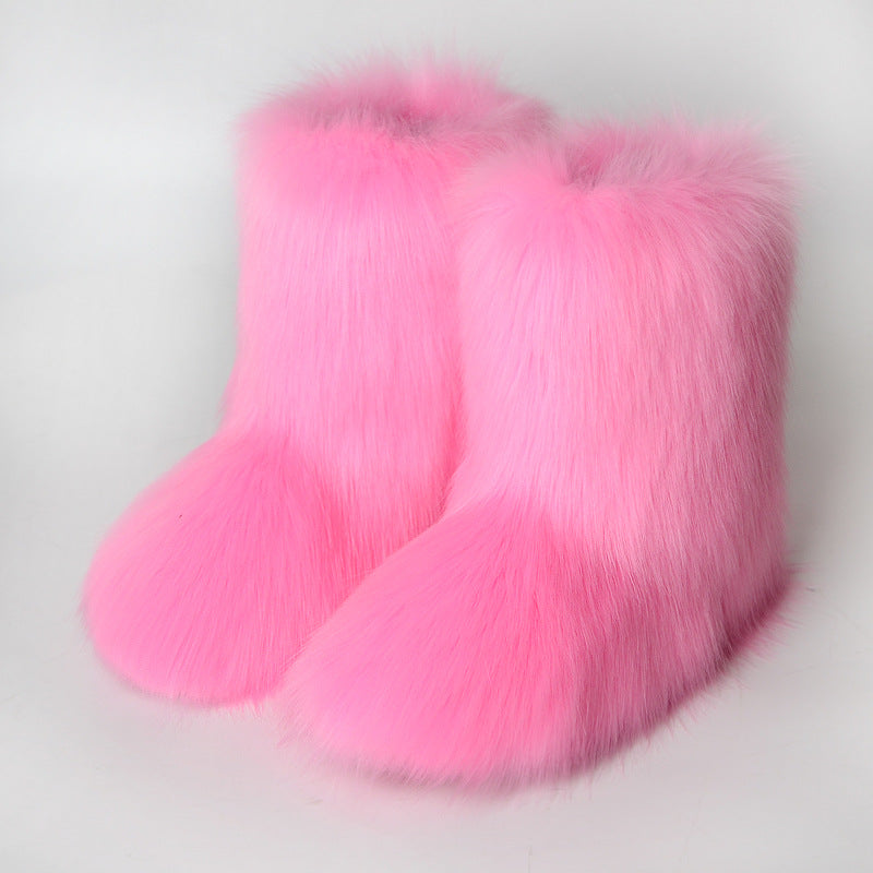 Faux Fur Snow Boots for Women – Alicefurs