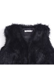 Faux Fur Vest Long Fluffy V-Neck Waistcoat for Women